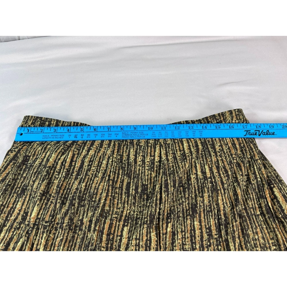 Jones New York Collection XL Brown Black Abstract A Line Maxi‎ Skirt Stretch - Picture 5 of 7